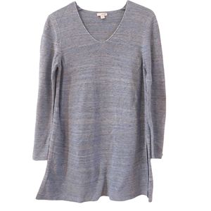 Pure Jill Knit Vneck Pullover Sweater Blue J. Jill Tunic Medium